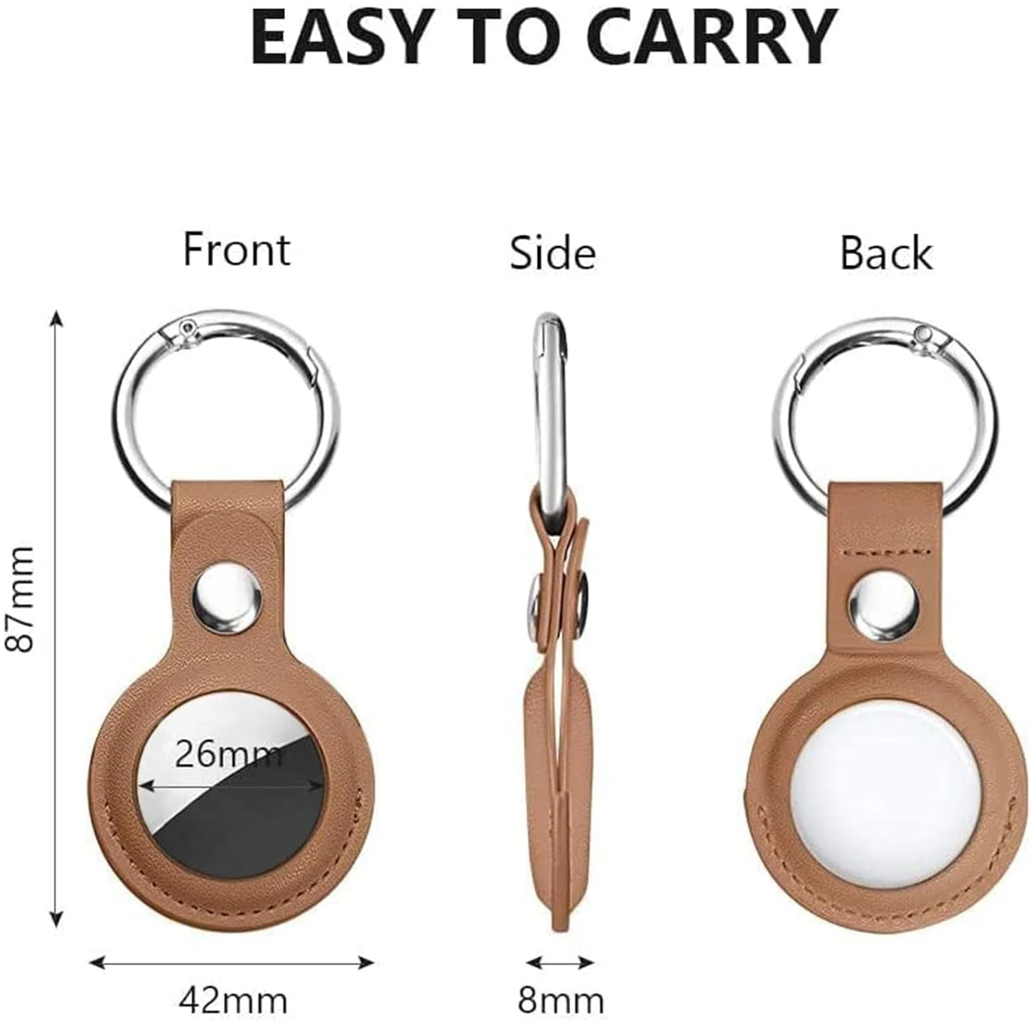 Étui de Protection AirTag en Cuir Porte Clé Anti-Rayures pas cher – Image 3