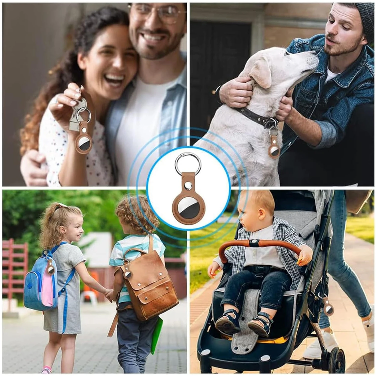 Étui de Protection AirTag en Cuir Porte Clé Anti-Rayures pas cher – Image 6