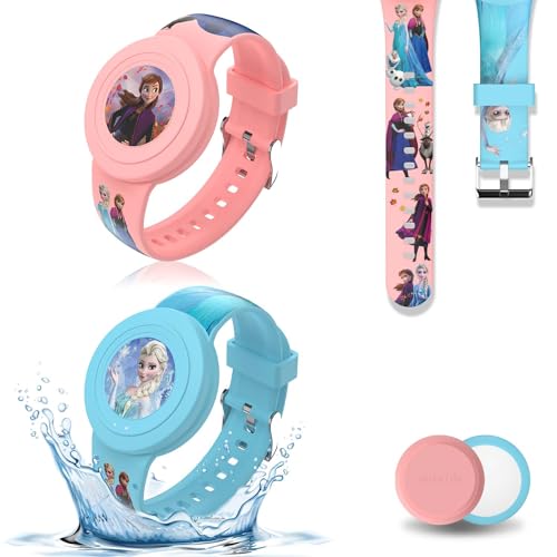 Bracelets en silicone pour AirTag, geai et rose, lot de 2 avec étuis