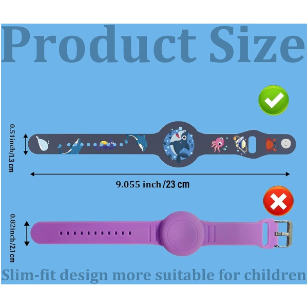 Bracelet Enfant étanche Pour AirTag - Support Réglable En Silicone Doux, Suivi GPS Pour Tout-petits (AirTag Non Inclus)