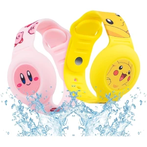 Lot de 2 bracelets Airtag pour enfants avec Pikachu et Kurby