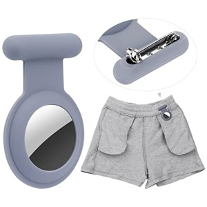 FIDWALL Étui en silicone pour AirTag, gris, lot de 2
