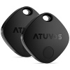 ATUVOS : lot de 2 traceurs Bluetooth noirs pour Localiser Apple (iOS)