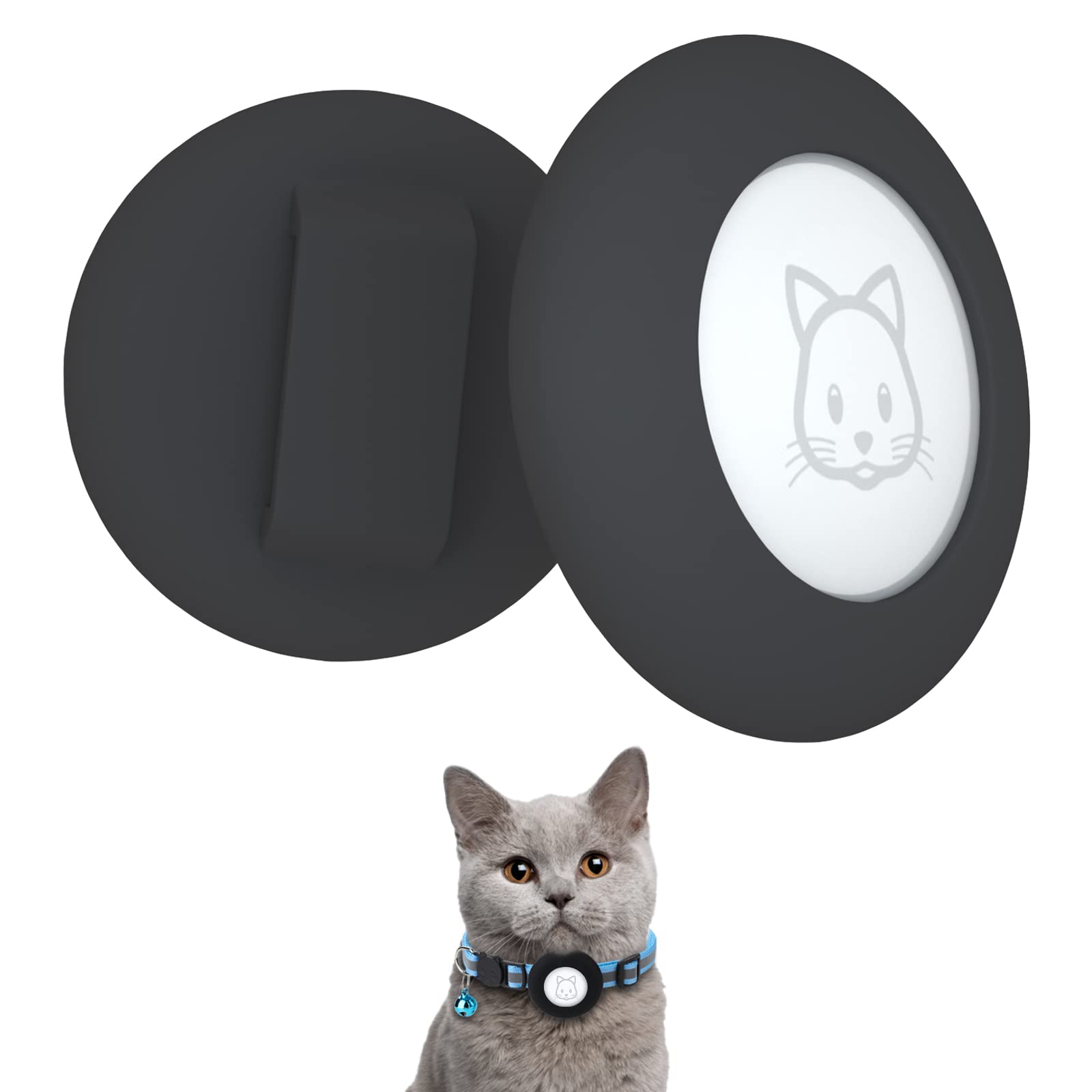 Collier AirTag étanche pour chat lot de 2 noir