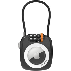 Support AirTag avec Cadenas à Code, Étui de Sécurité Métallique pour Bagage
