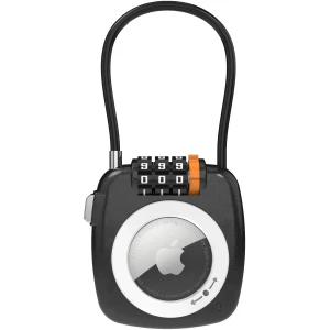 Support AirTag avec Cadenas à Code, Étui de Sécurité Métallique pour Bagage