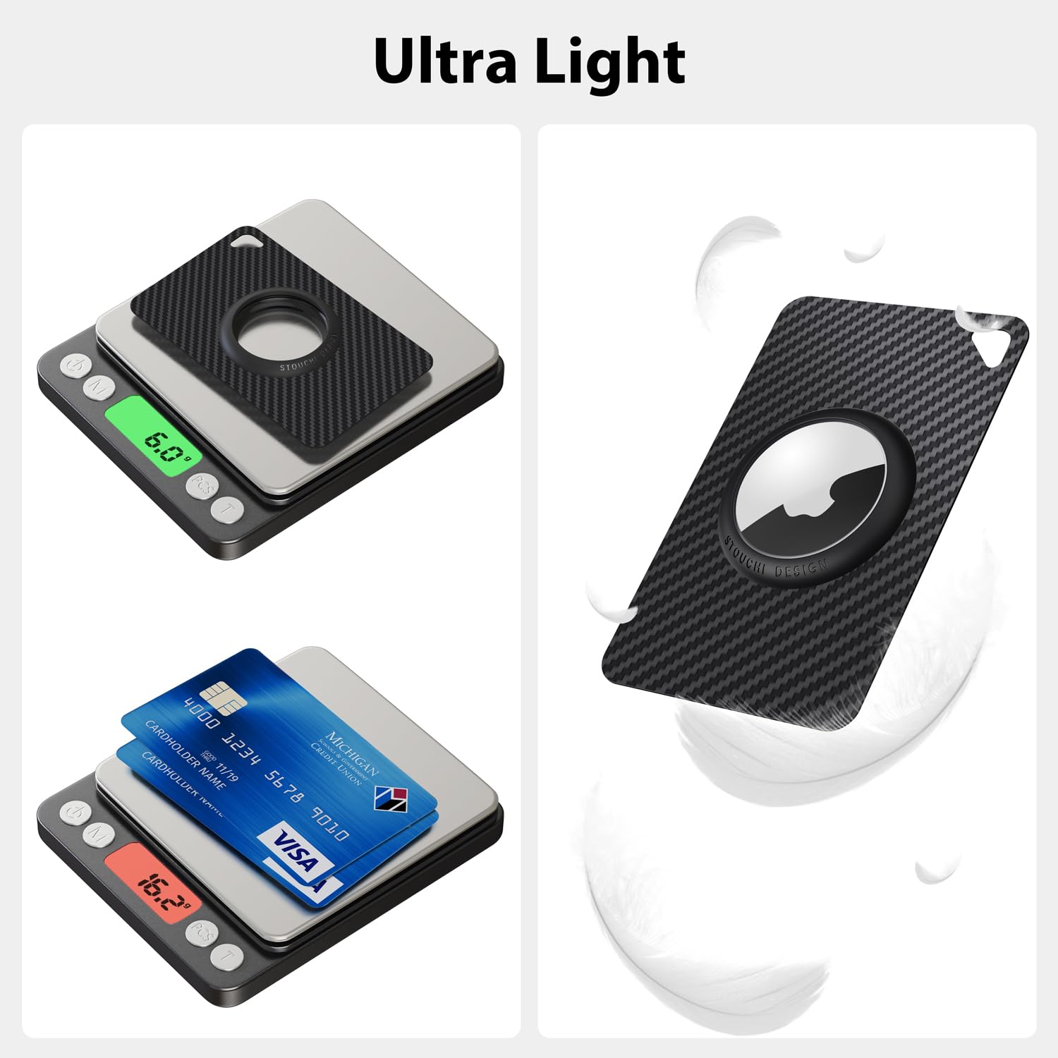 Porte-Cartes Fibre de Carbone pour AirTag – Ultra-fin 6g – Image 3