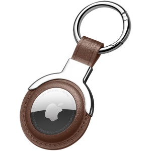 Porte-clés en cuir pour AirTag avec mousqueton et collier animal