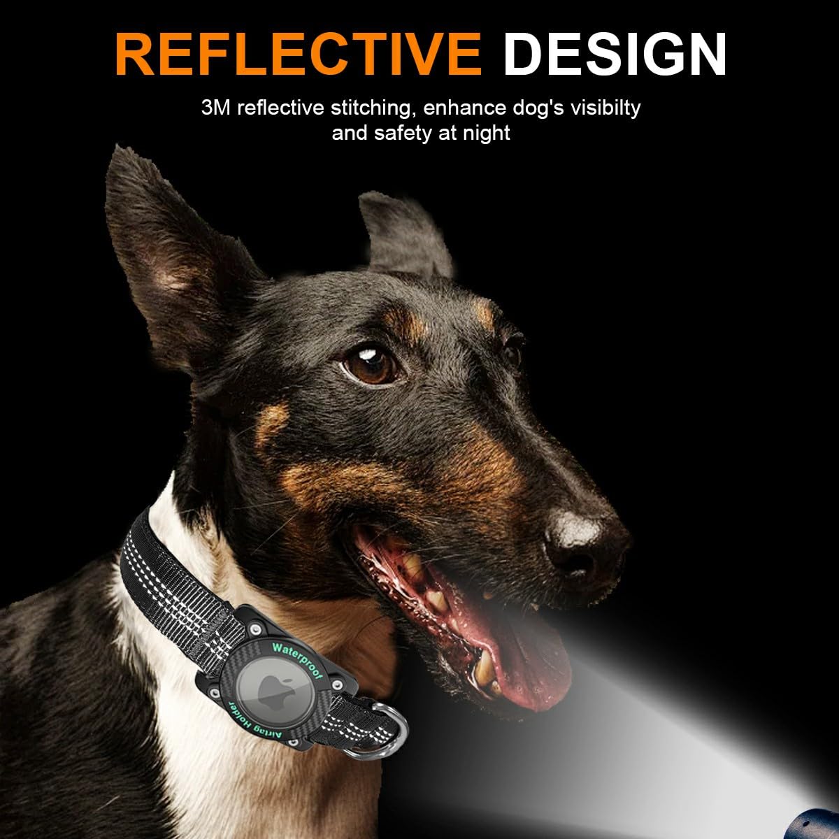 Collier chien réfléchissant étanche pour AirTag, sécurité nocturne – Image 3