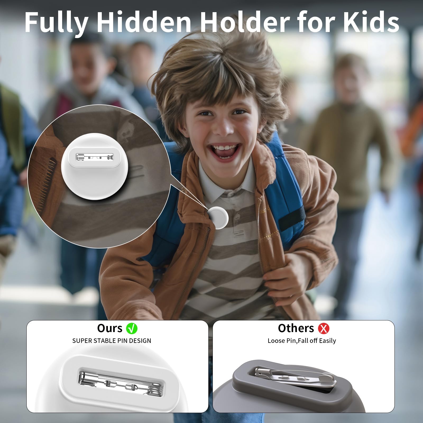 Lot de 4 étuis AirTag SPGUARD pour enfants, étanches avec clip invisible – Image 2