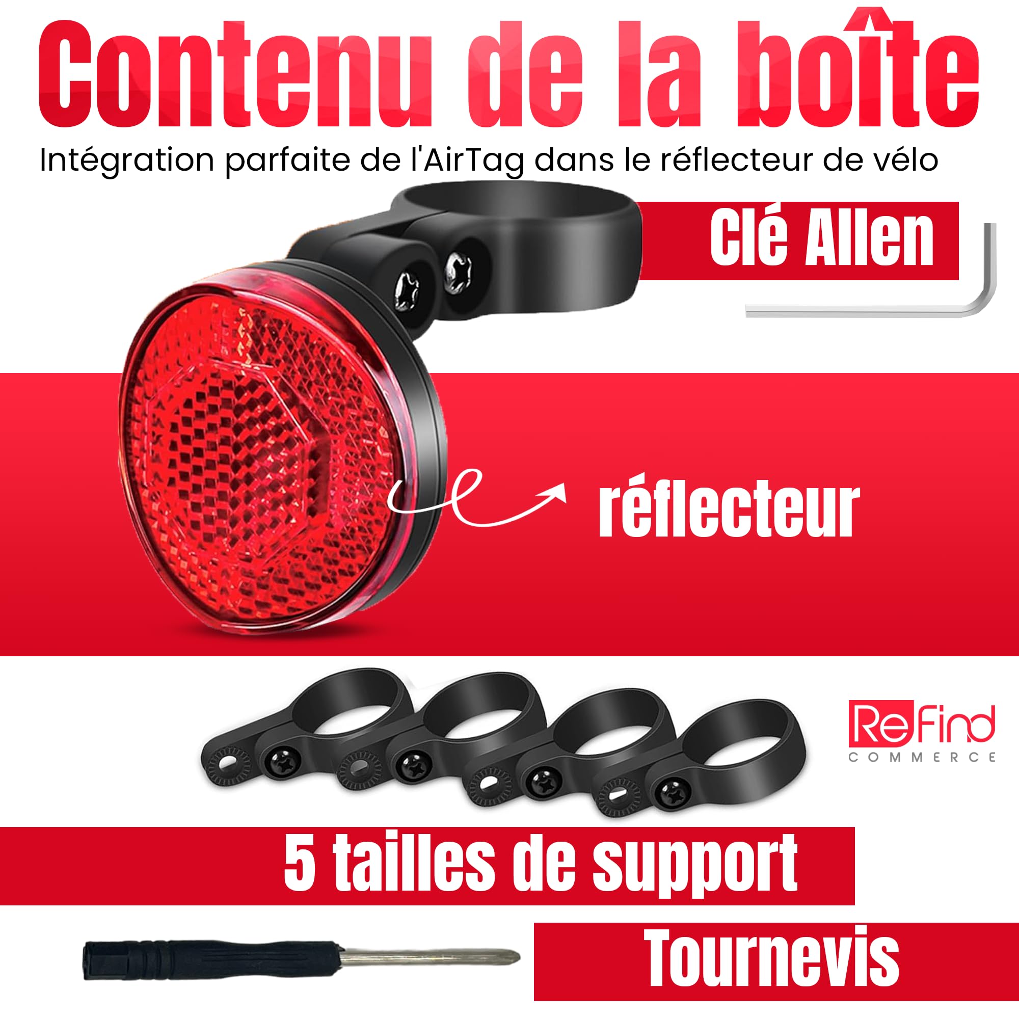Réflecteur antivol vélo avec support AirTag caché – Image 6