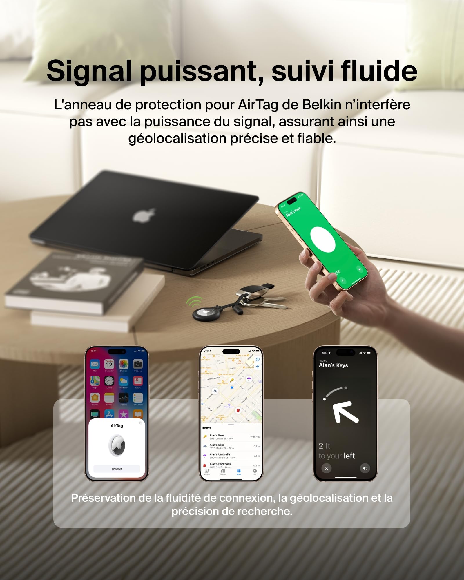 Anneau de protection AirTag avec cordon d'attache Belkin noir – Image 6