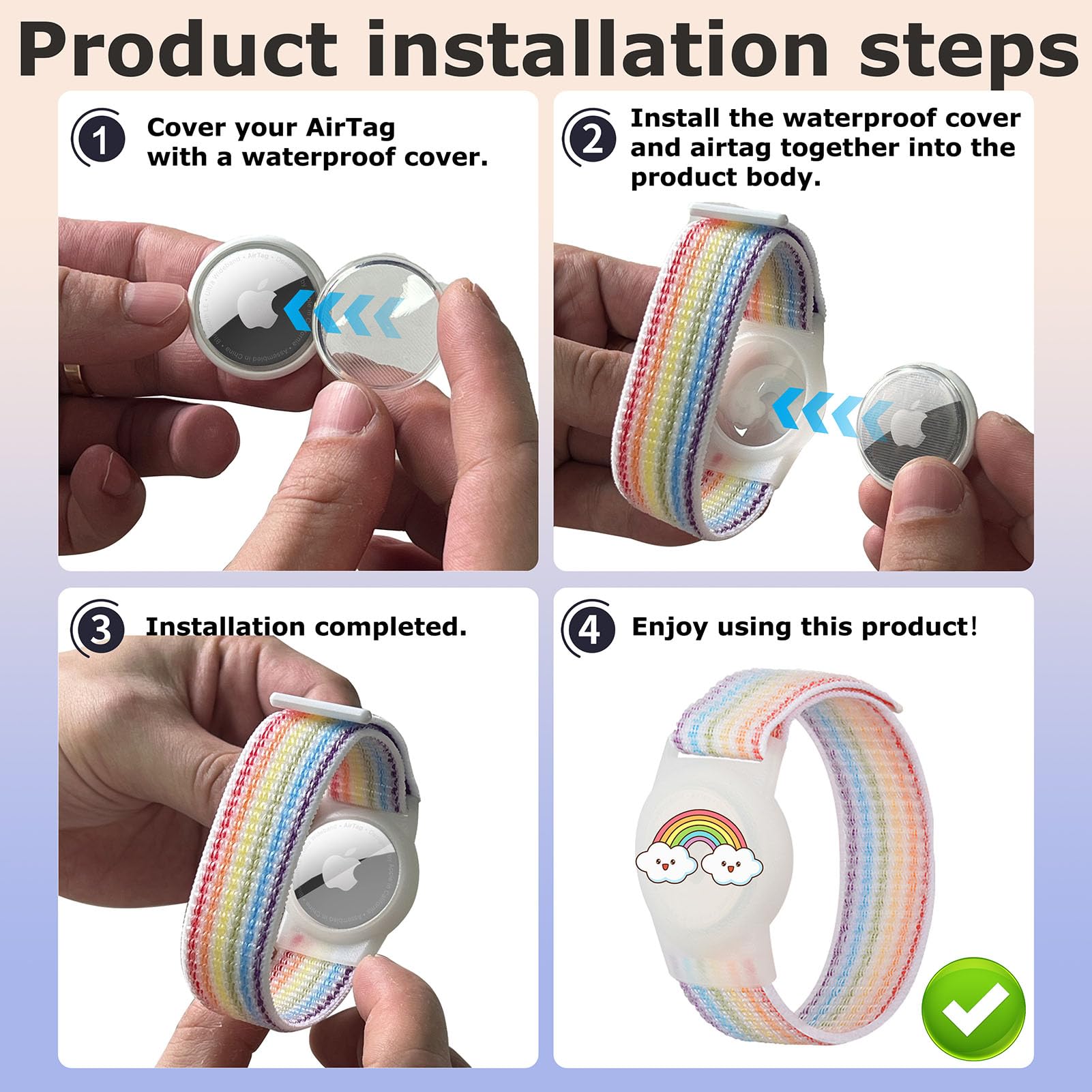 Bracelet enfant AirTag étanche, étui de protection anti-rayures GPS pour enfants ou adultes – Image 5