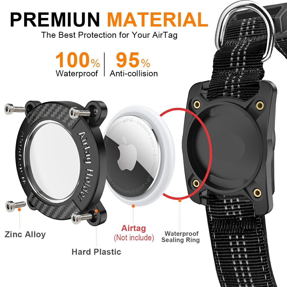 Collier chien réfléchissant étanche pour AirTag, sécurité nocturne – Image 4