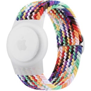 Bracelet AirTag Enfant élastique Nylon Tressé Arc-en-Ciel