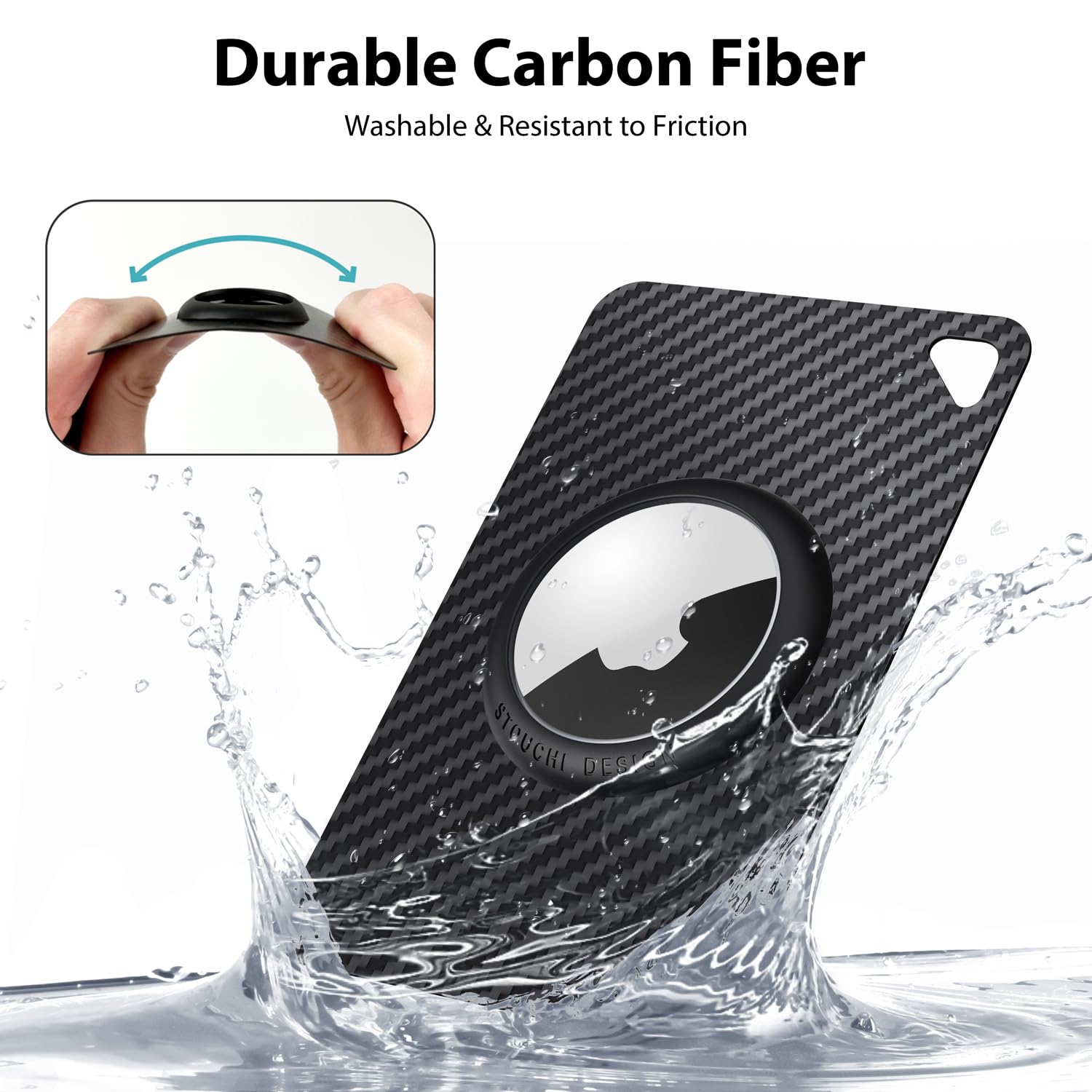 Porte-Cartes Fibre de Carbone pour AirTag – Ultra-fin 6g – Image 4