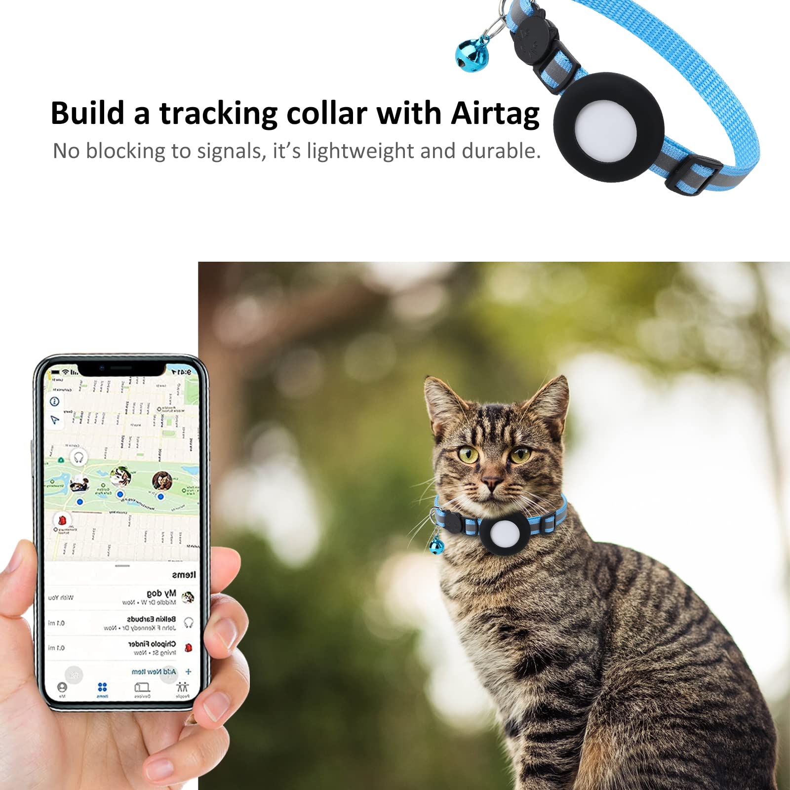 Collier AirTag étanche pour chat lot de 2 noir – Image 4