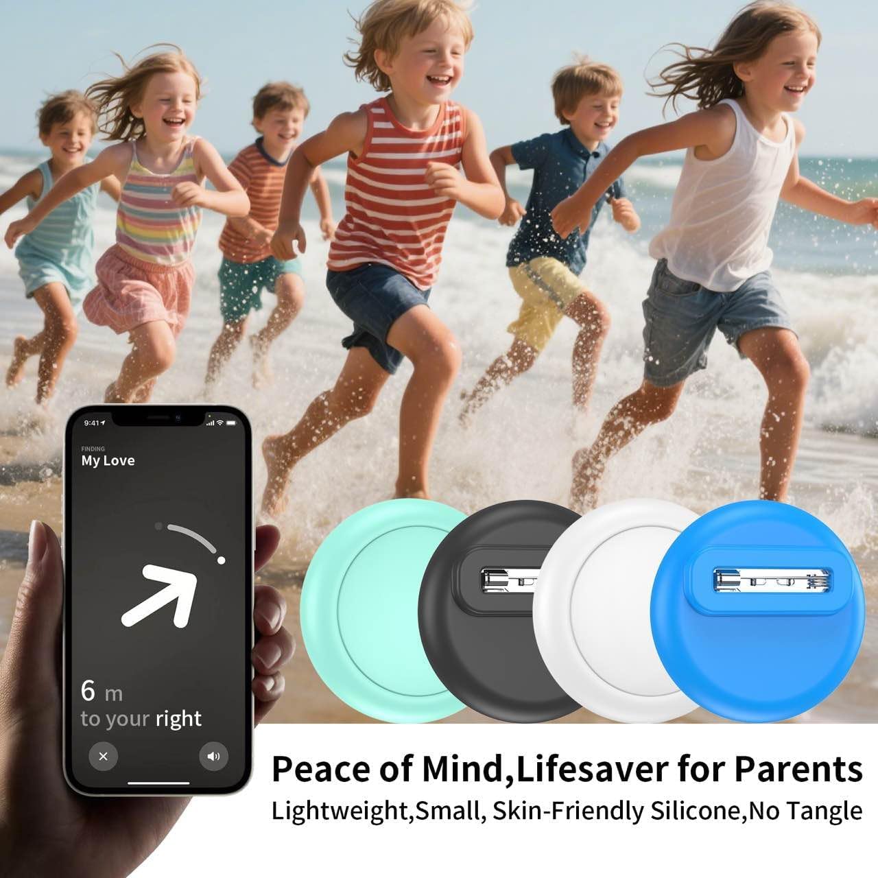Lot de 4 étuis AirTag SPGUARD pour enfants, étanches avec clip invisible – Image 6