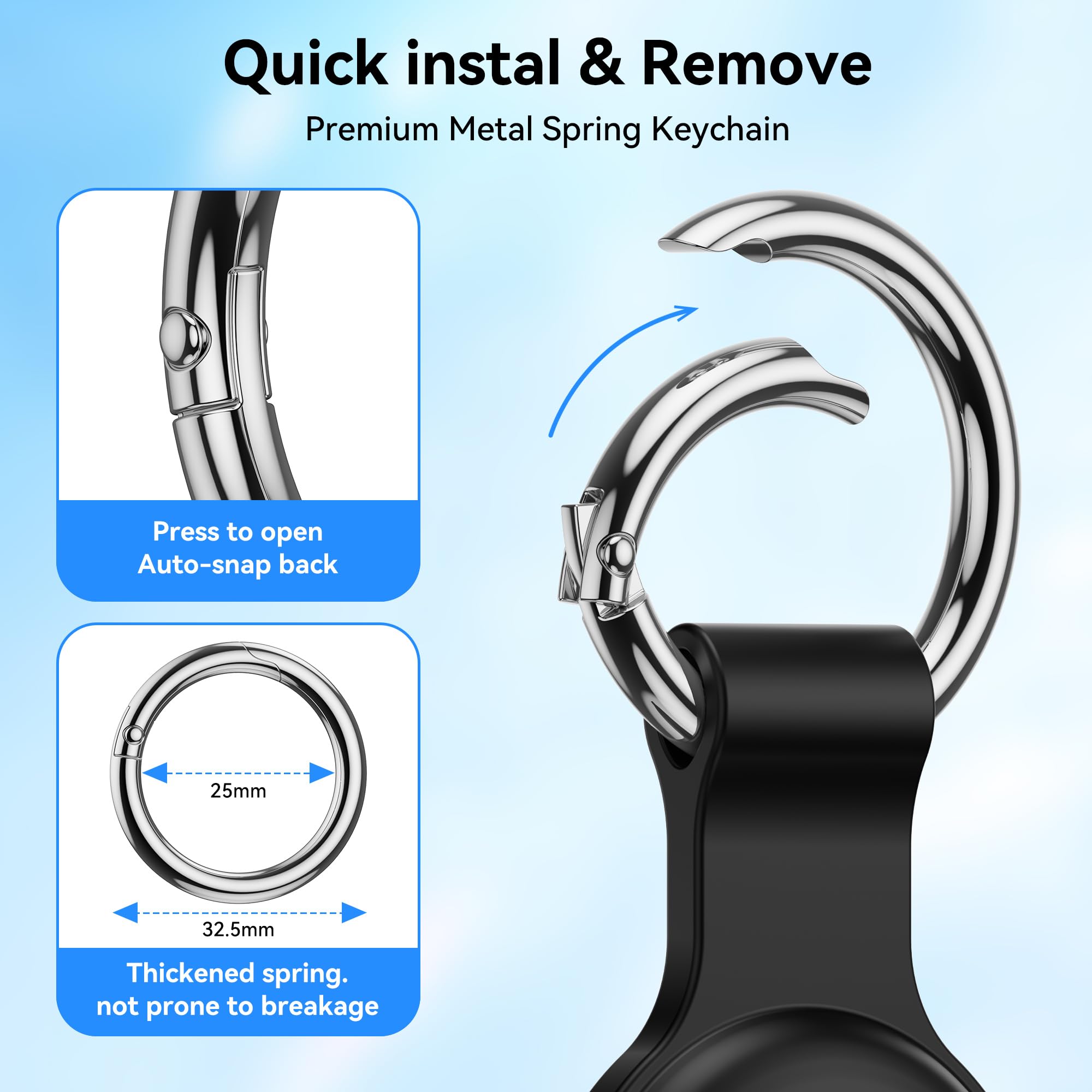Lot de 4 Étuis Silicone AirTag IPX8 avec Porte-clés – Image 6