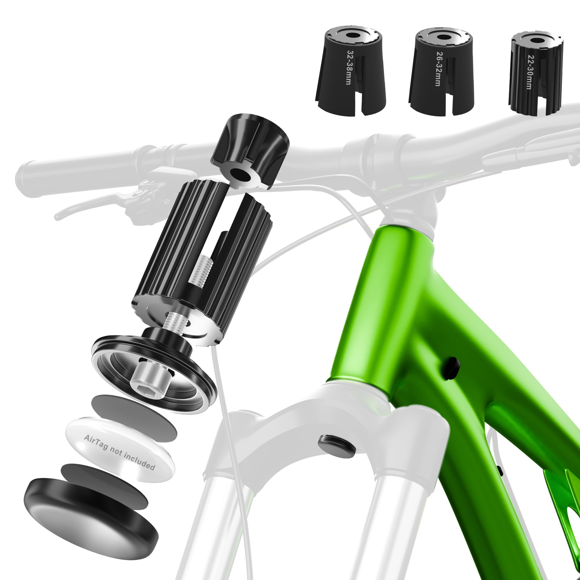 Support antivol vélo AirTag pour fourche 22-38 mm étanche