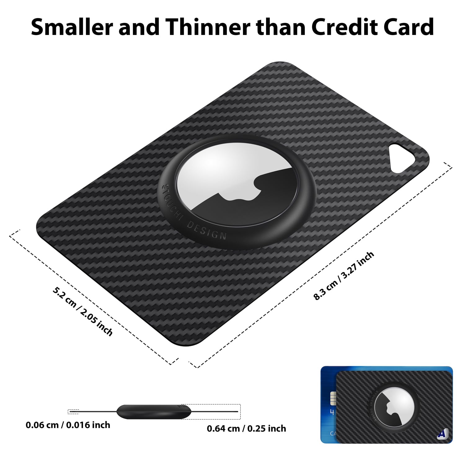 Porte-Cartes Fibre de Carbone pour AirTag – Ultra-fin 6g – Image 2
