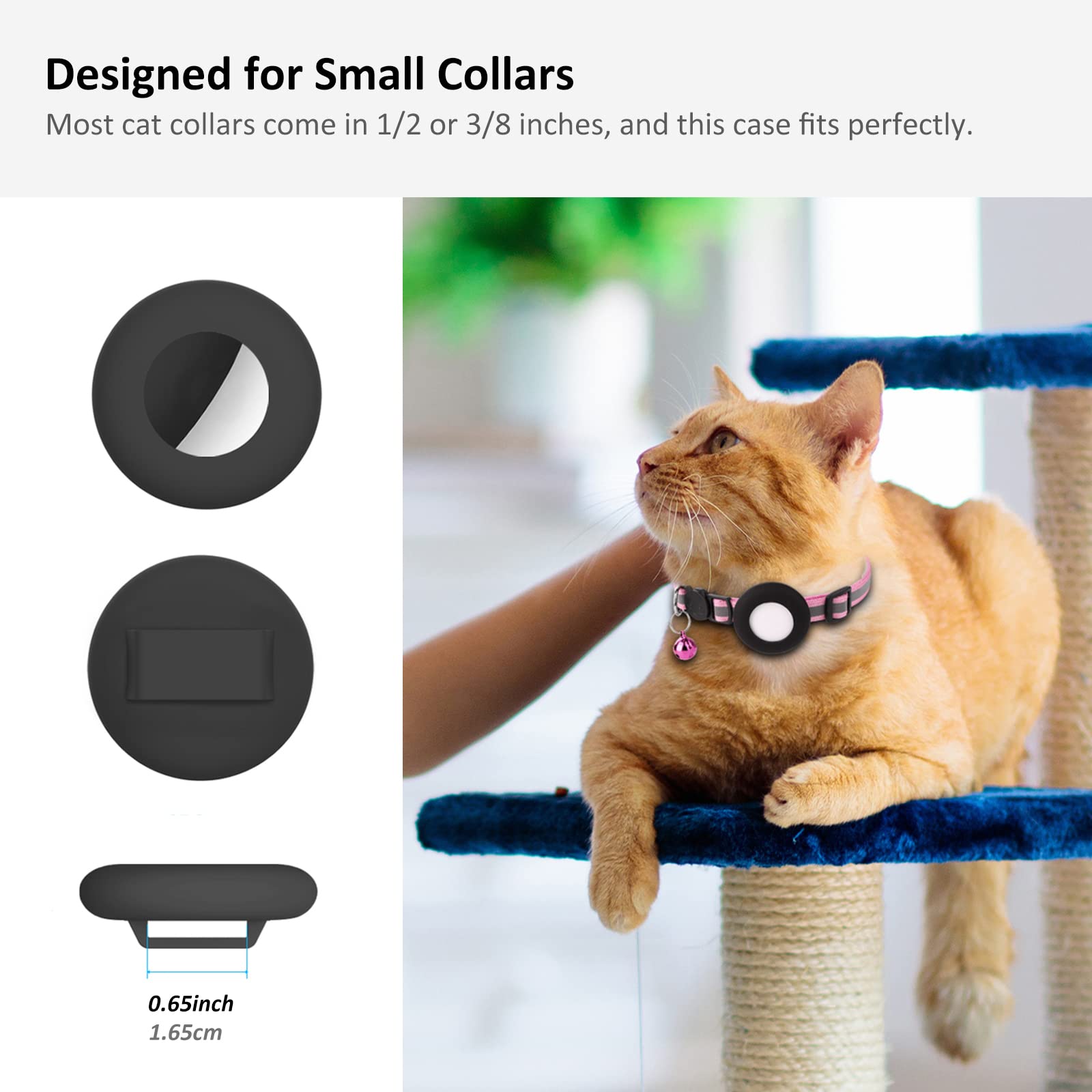 Collier AirTag étanche pour chat lot de 2 noir – Image 2