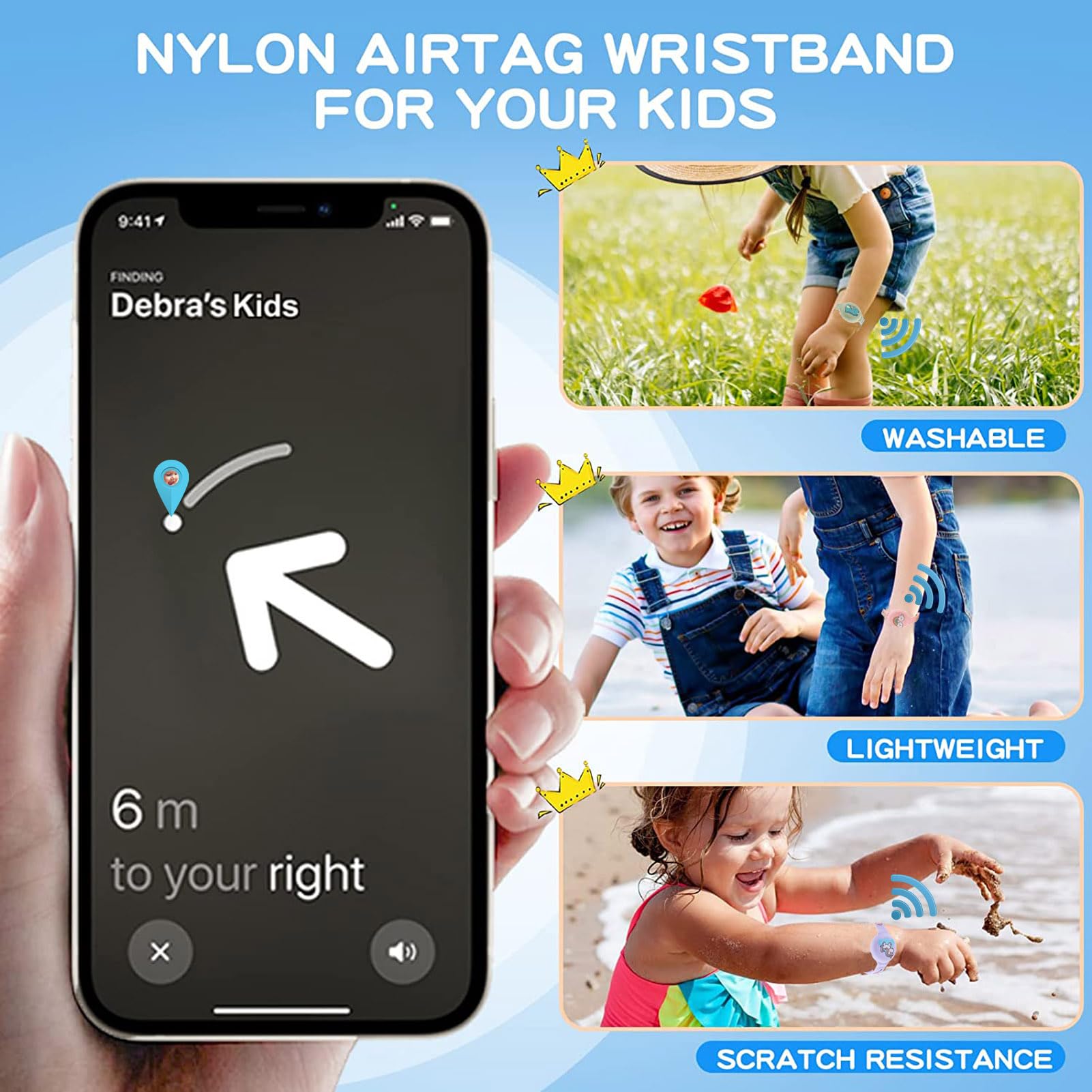 Bracelet enfant étanche pour AirTag, protection montre anti-rayures GPS – Image 3