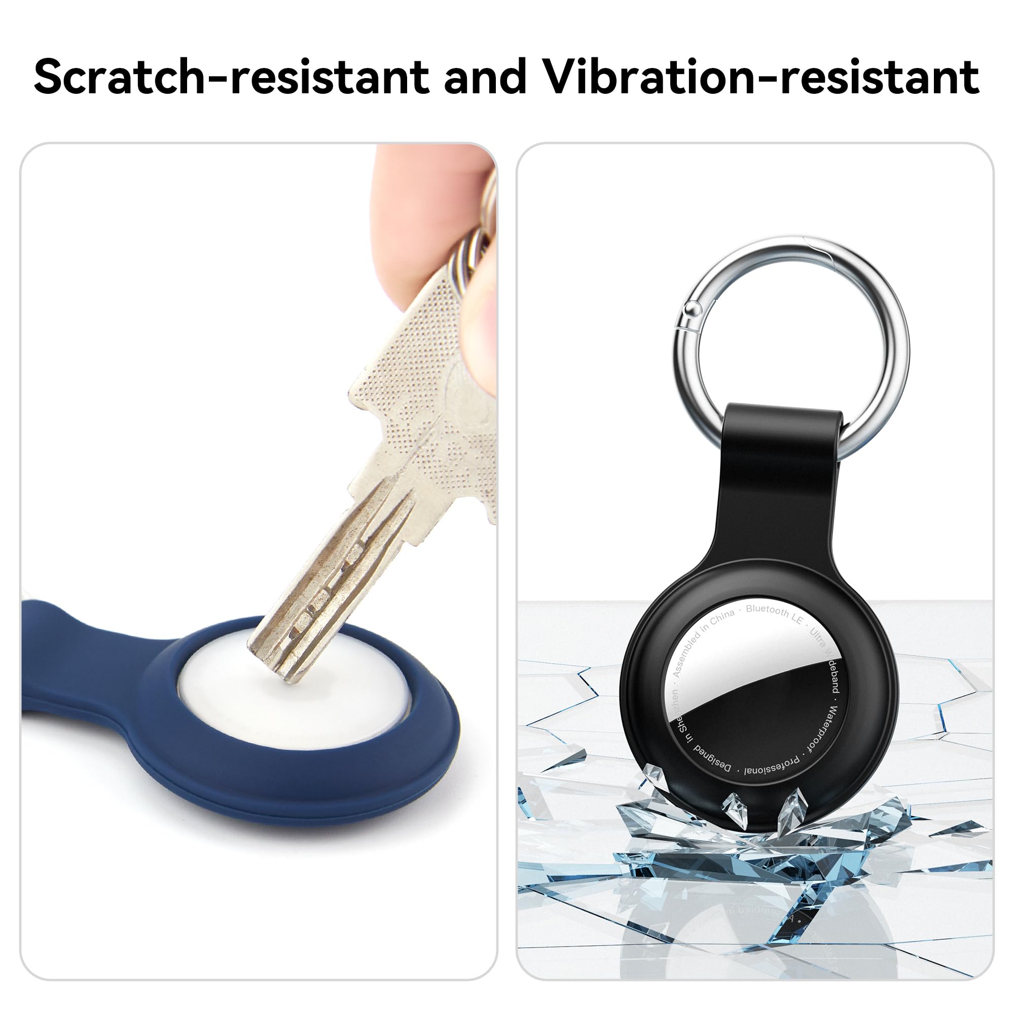 Lot de 4 Étuis Silicone AirTag IPX8 avec Porte-clés – Image 4