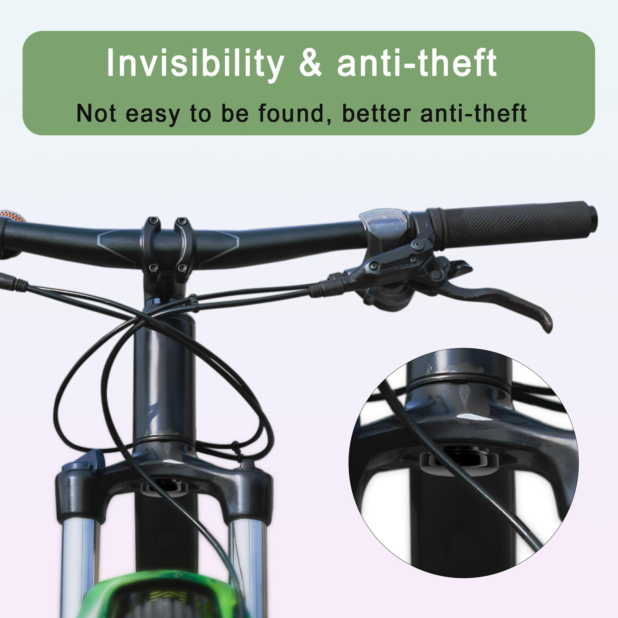 Support antivol vélo AirTag pour fourche 22-38 mm étanche – Image 2