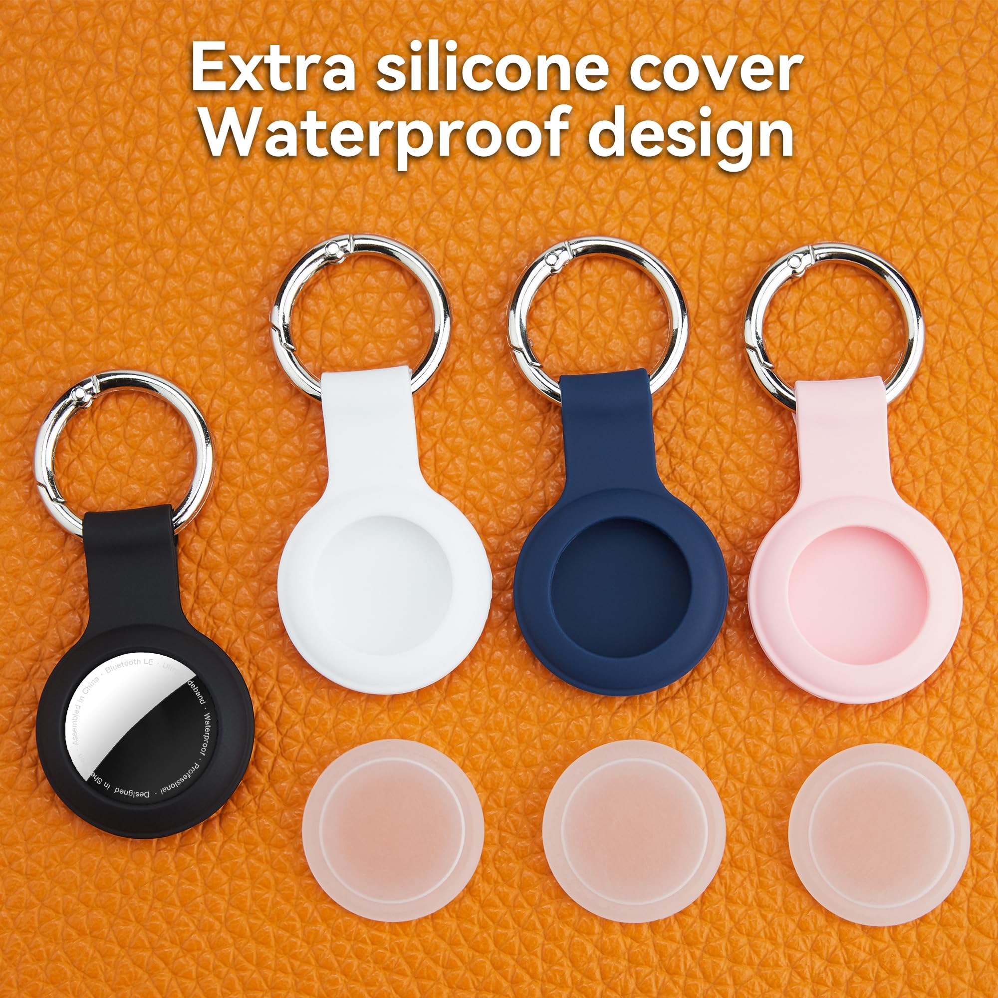 Lot de 4 Étuis Silicone AirTag IPX8 avec Porte-clés – Image 2