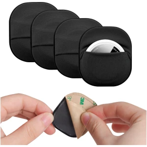 Lot de 4 supports adhésifs AirTag et Moto Tag, étuis en tissu avec dos 3M