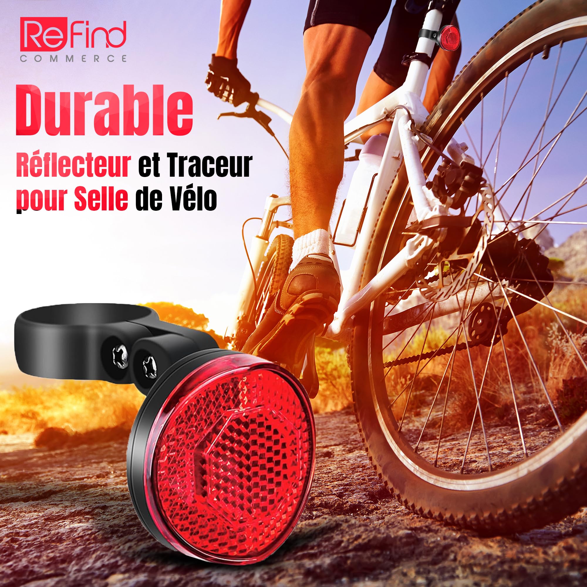 Réflecteur antivol vélo avec support AirTag caché – Image 2
