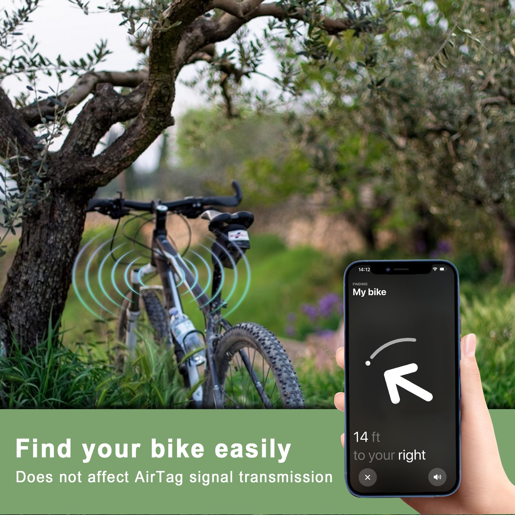 Support antivol vélo AirTag pour fourche 22-38 mm étanche – Image 4