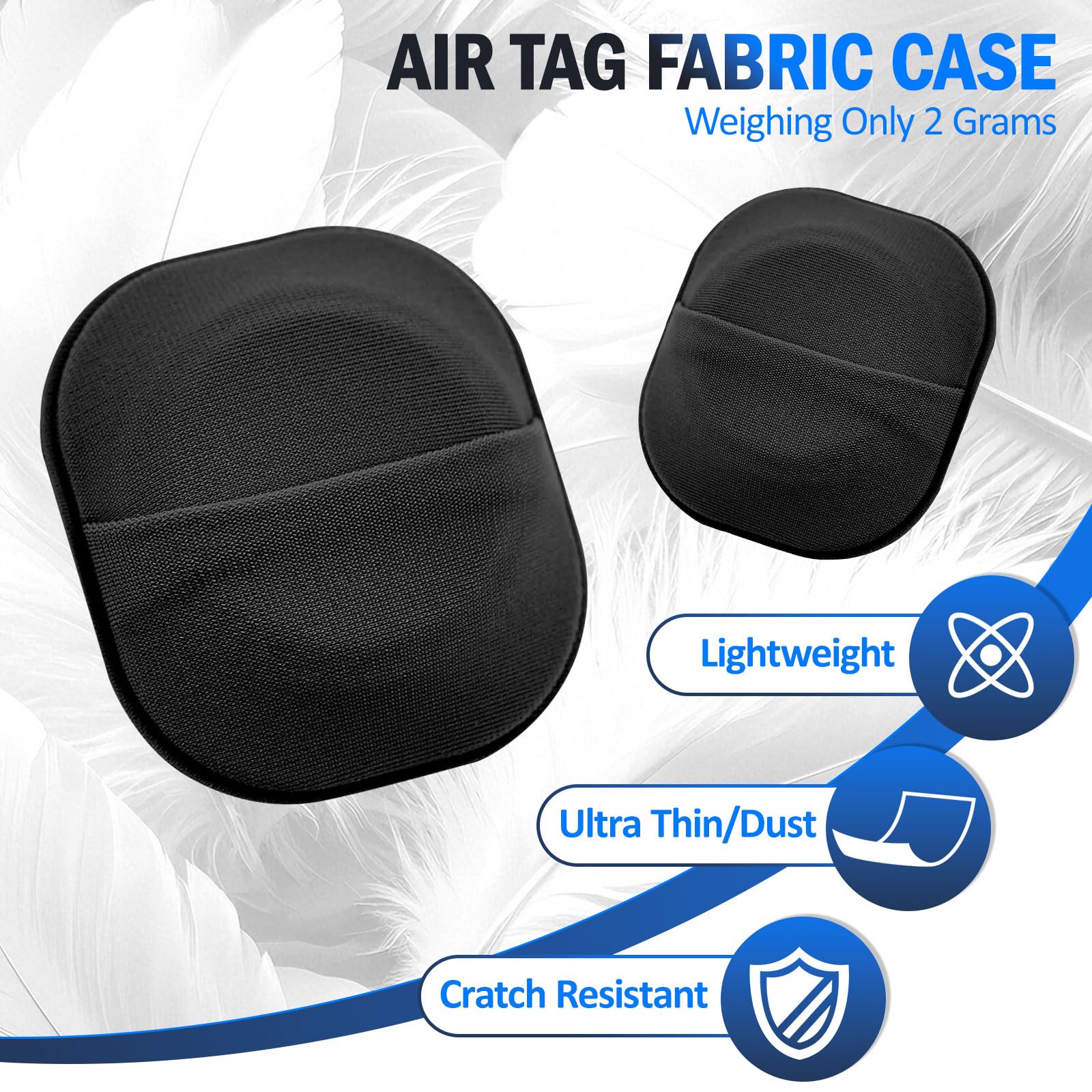 Lot de 4 supports adhésifs AirTag et Moto Tag, étuis en tissu avec dos 3M – Image 3