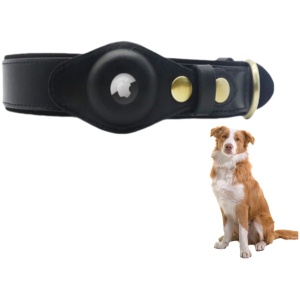 Collier pour chien AirTag en cuir rembourré réglable
