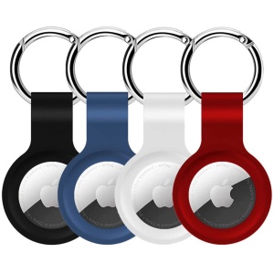 Lot de 4 étuis en silicone pour AirTag avec porte-clés