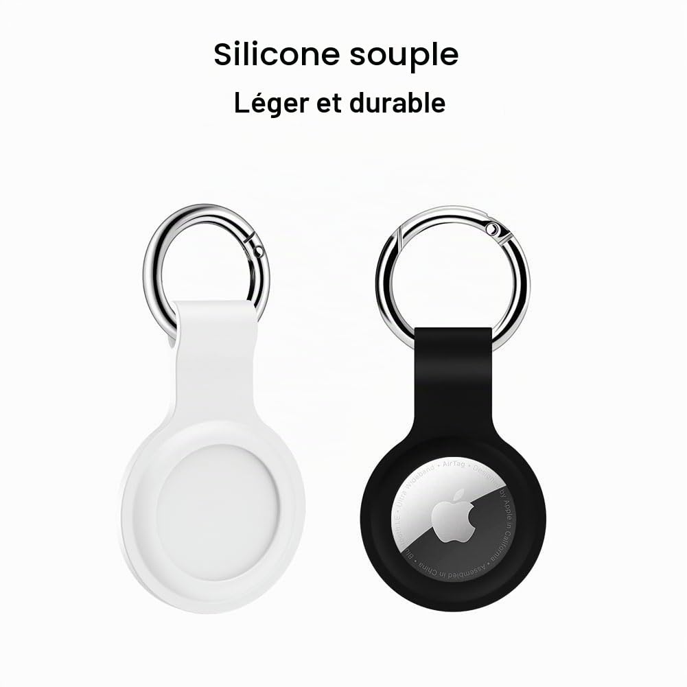 Lot de 4 étuis en silicone pour AirTag avec porte-clés – Image 2