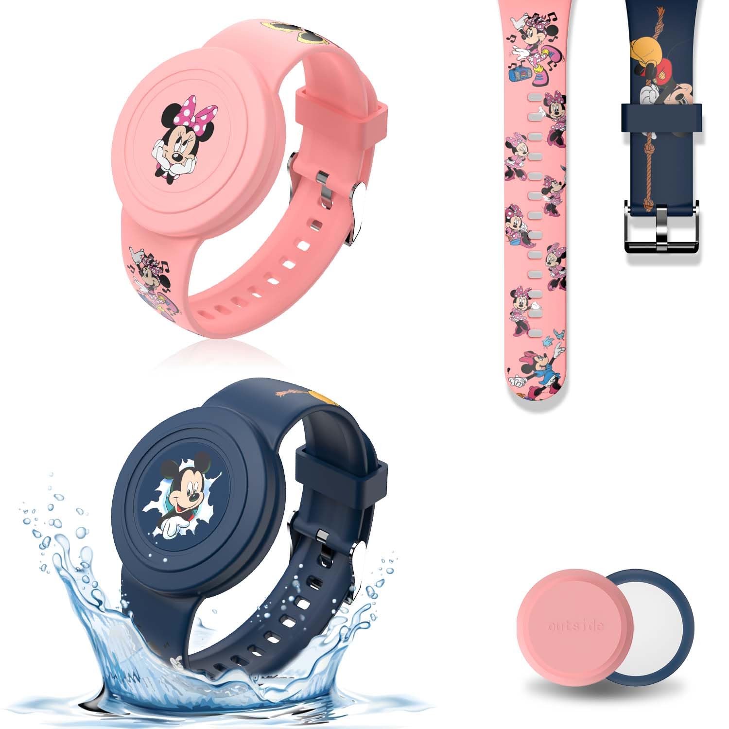 Bracelet Enfant AirTag Mignon Dessin Animé Réglable Silicone IP53