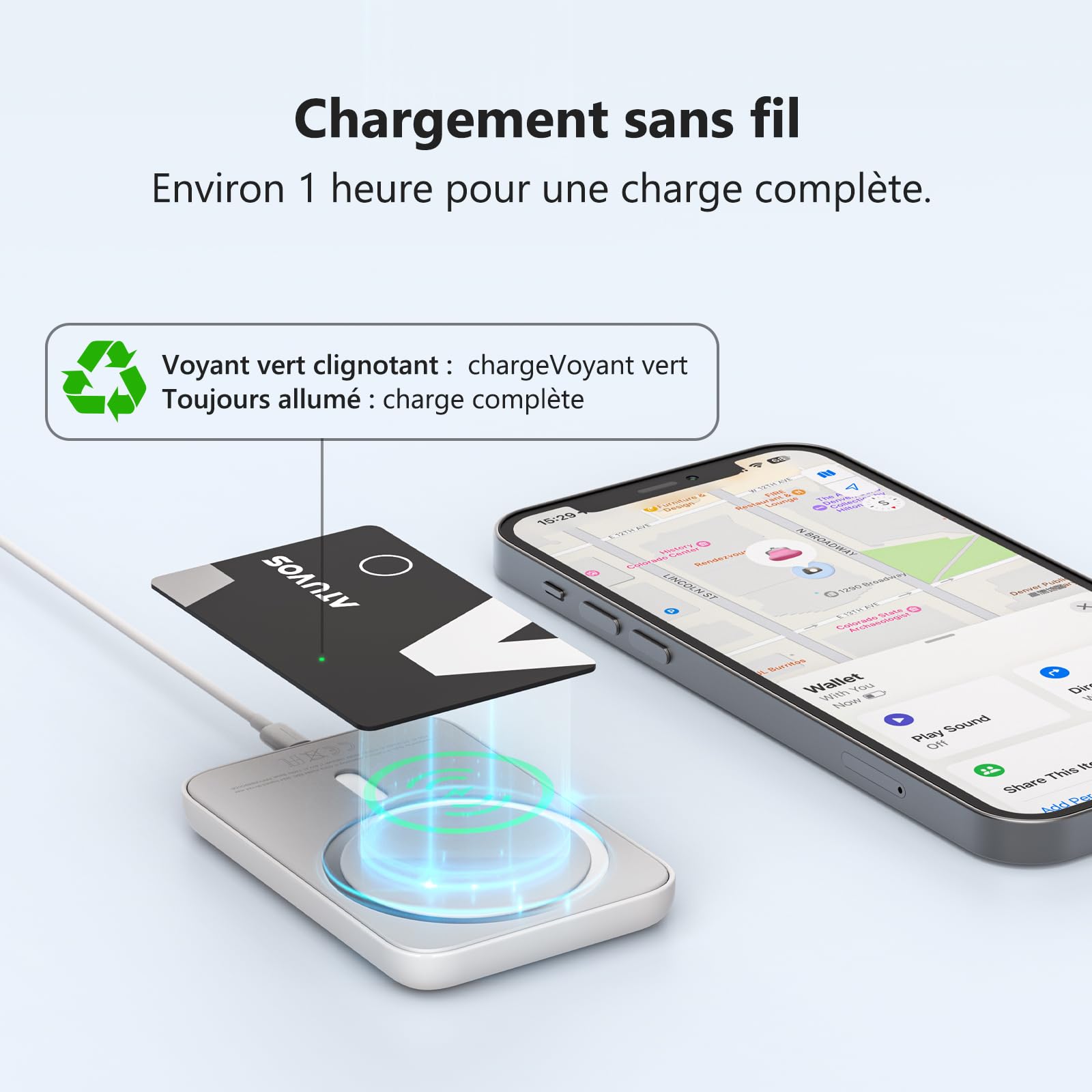 Porte-cartes AirTag ATUVOS Carte Rechargeable Ultra Mince 1.6 mm – Image 3