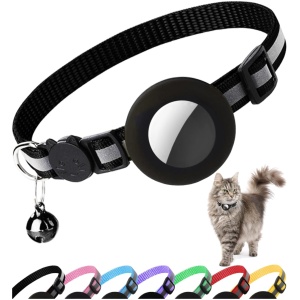 Collier Chat AirTag Anti-étranglement avec Protecteur et Cloche