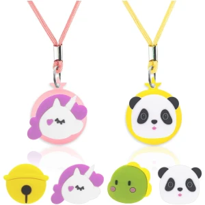 Collier AirTag Enfants en Silicone Ajustable, Lot de 2 (Rose, Jaune)