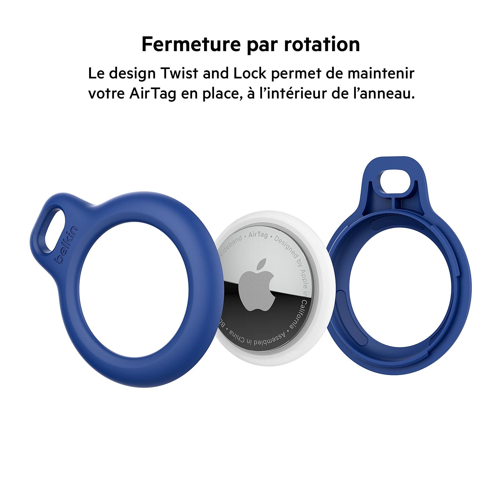 Étui AirTag Belkin anneau de protection métal pack de 2 bleu – Image 2