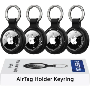 Lot de 4 étuis AirTag étanches IP67 antichoc porte-clés