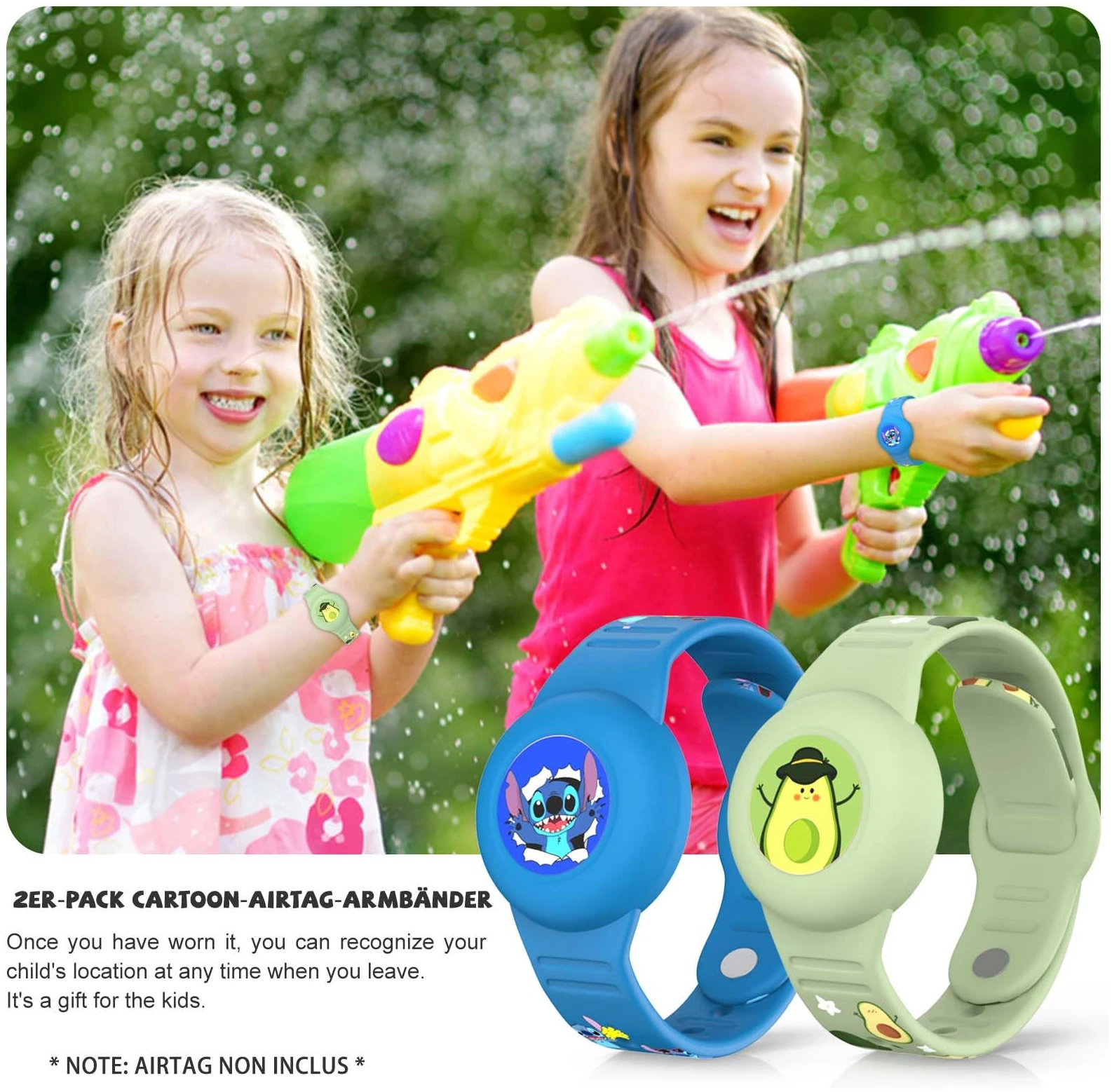 Bracelet enfant étanche AirTag, dessin animé réglable silicone souple anti-perte – Image 7