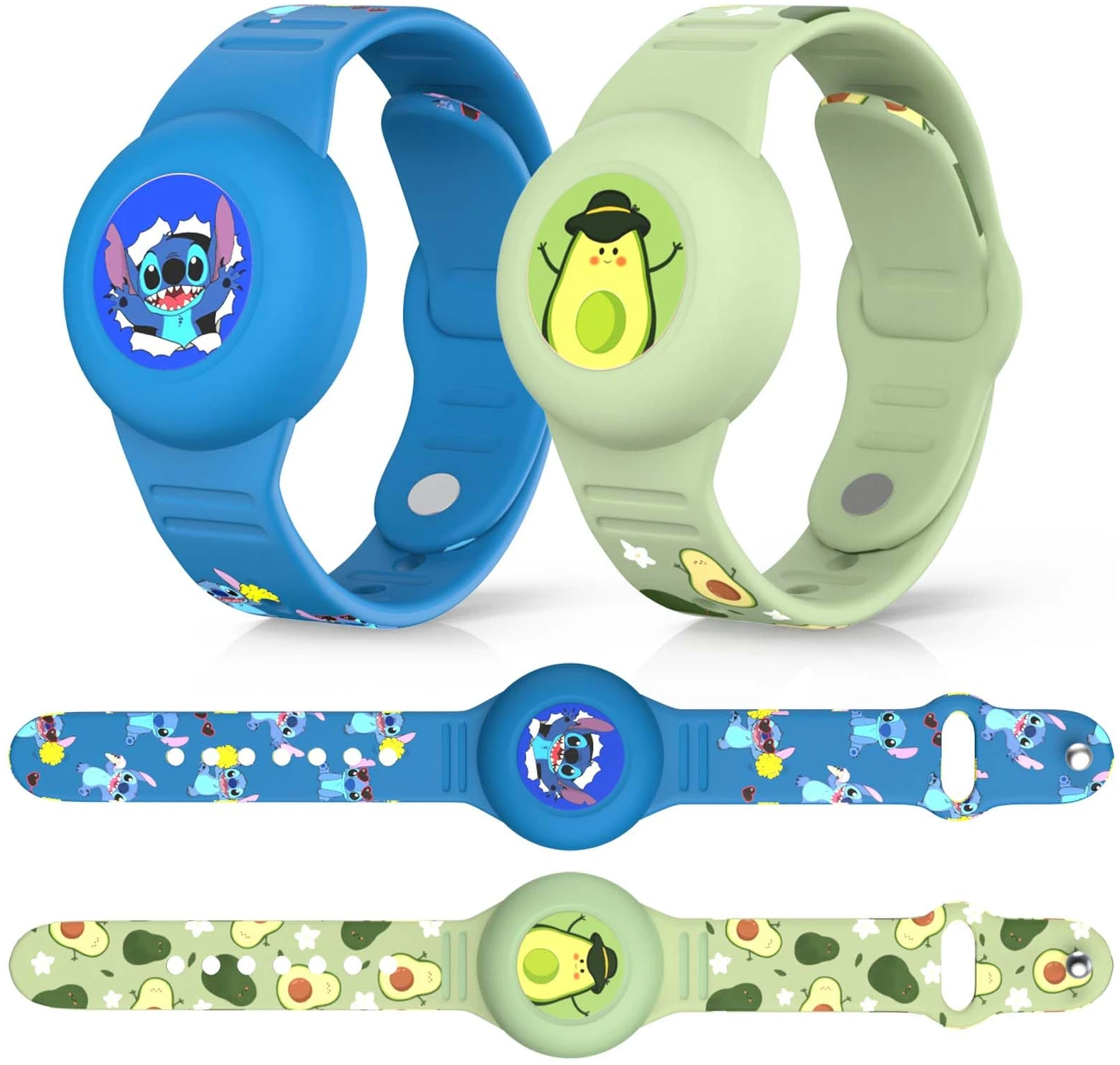 Bracelet enfant étanche AirTag, dessin animé réglable silicone souple anti-perte