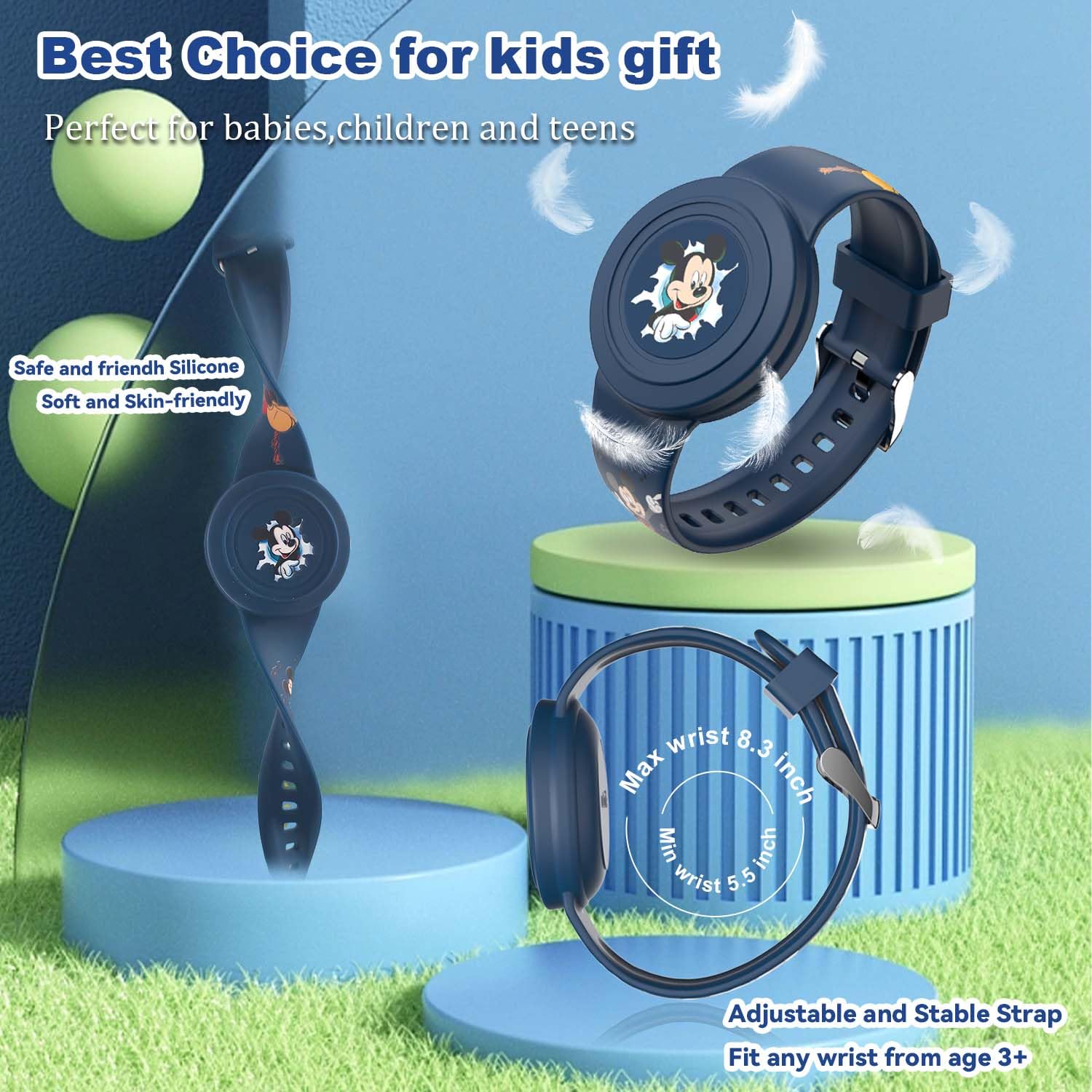 Bracelet Enfant AirTag Mignon Dessin Animé Réglable Silicone IP53 – Image 4
