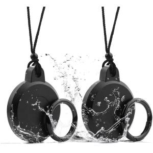 Lot de 2 étuis étanches AirTag à vis, couverture complète, noir obsidienne