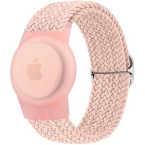 Bracelet AirTag élastique réglable en nylon pour enfants, rose