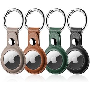 Lot de 4 étuis en cuir pour AirTag, protection anti-rayures