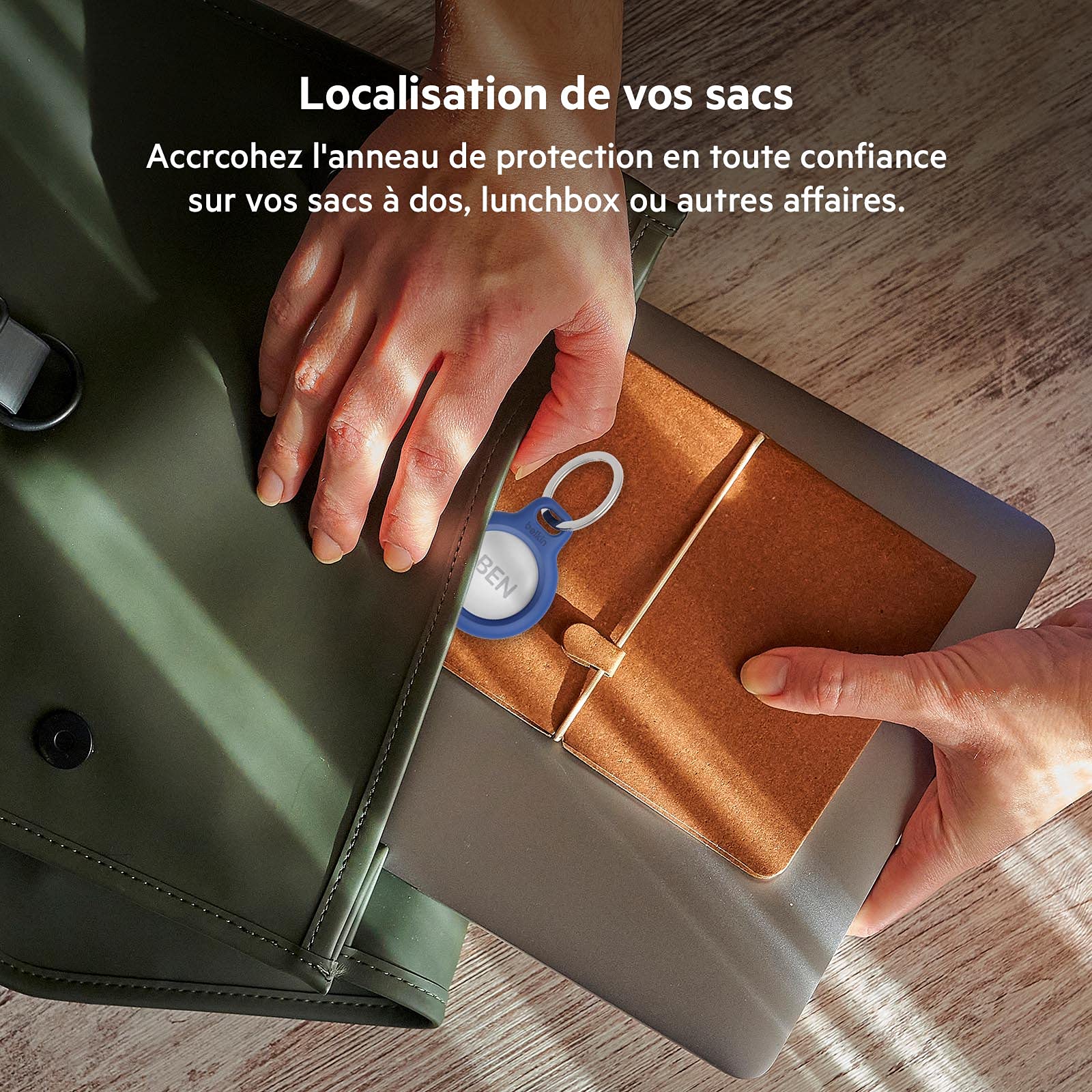 Étui AirTag Belkin anneau de protection métal pack de 2 bleu – Image 6